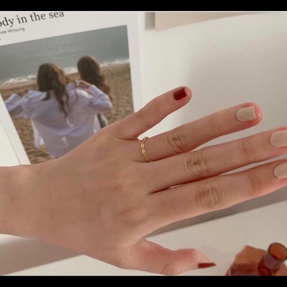 Gold plating regate chaine ring